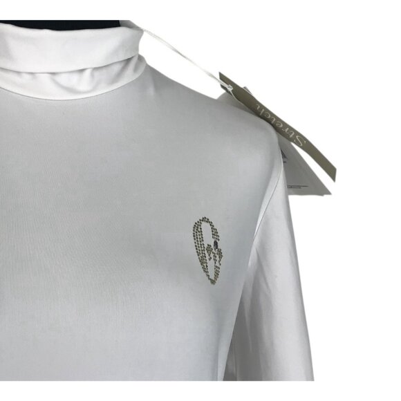 Conte Of Florence Turtleneck Wonens Size Medium White Embellished Apres Ski - Picture 2 of 15